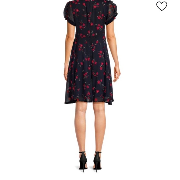 Calvin Klein Black Dress with Red Floral Design - Picture 10 of 10
